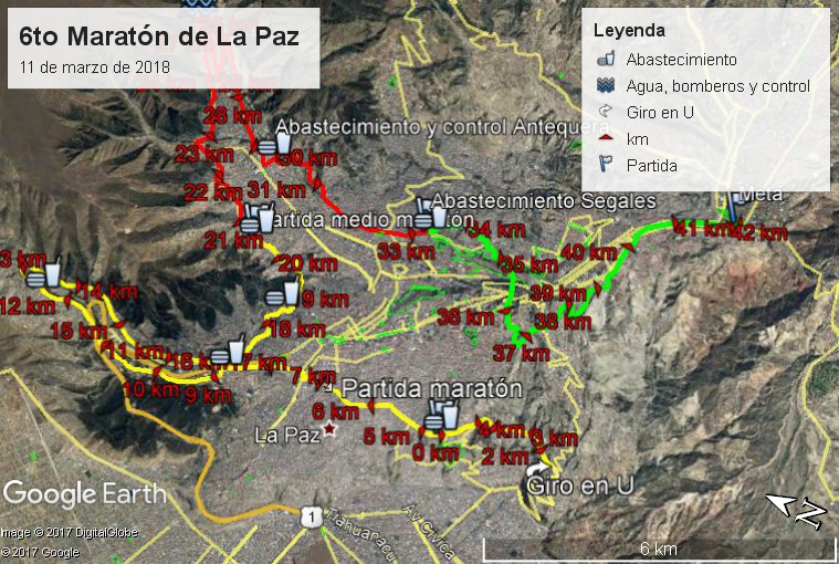 Vista con detalles 6to Maratón de La Paz Vista con detalles 6to Maratón de La Paz