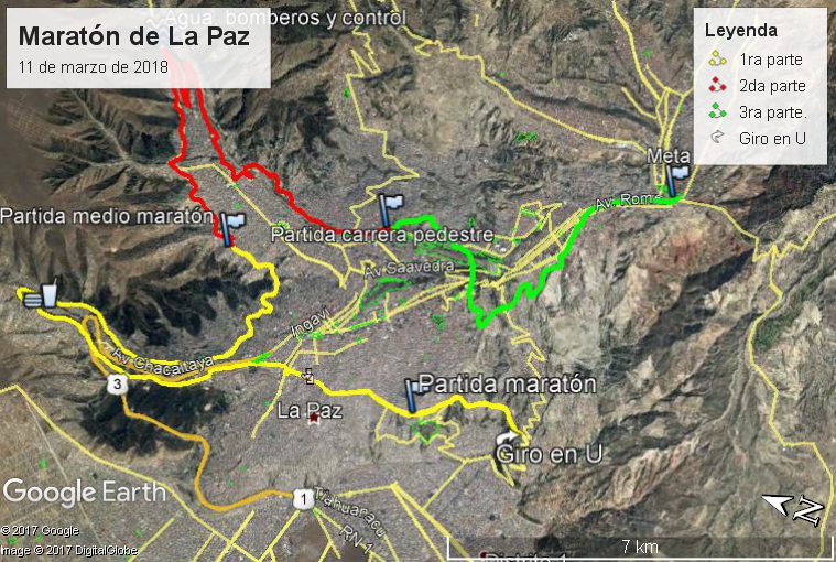 Recorrido Maratón de La Paz 2018 Recorrido Maratón de La Paz 2018